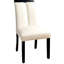 De 2 chaises noires et blanches, rembourrées, à dossier fendu, 2 pièces de style contemporain