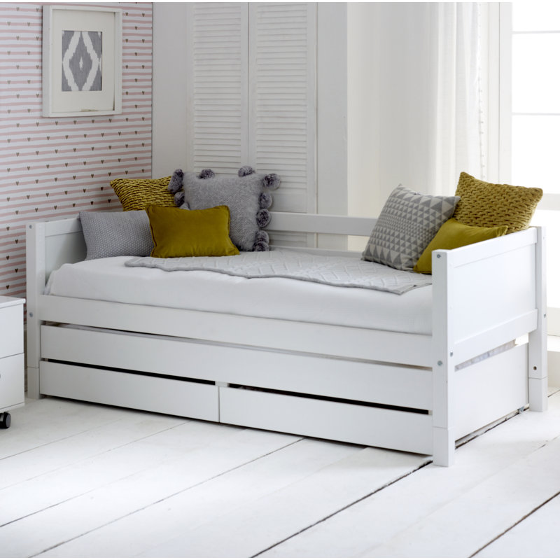 Booth Solid Wood Daybed with Trundle, White