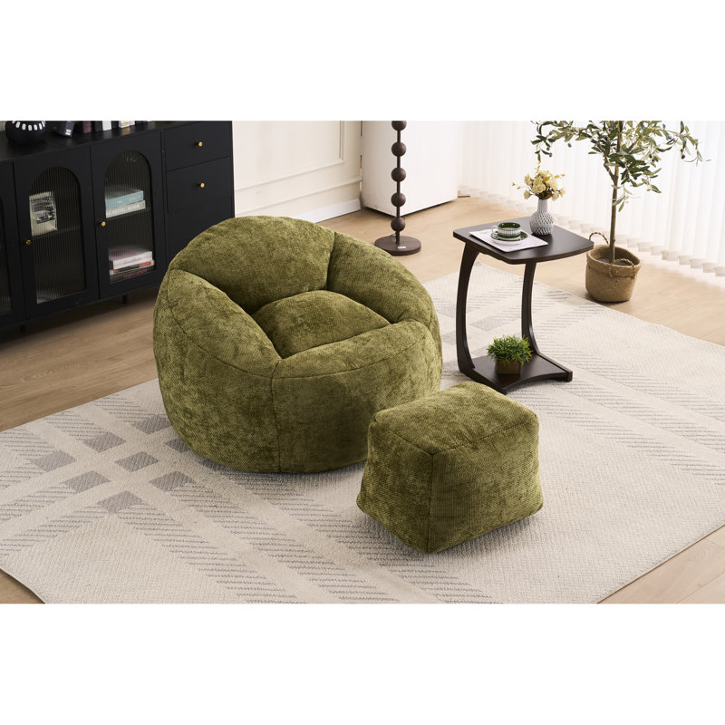 Ultra Soft Foam Bean Bag Chair - Chenille, 44.53In Depth, 42.85In Width, 28.14In Height, And Comfortable Filled For All 41.1In Diameter, 25.59In Versatile Daily Activities