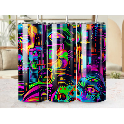 Choose Handmade Tumblers 591ml Vacuum Insulated Stainless Steel (18/8) Travel Tumbler with Straw