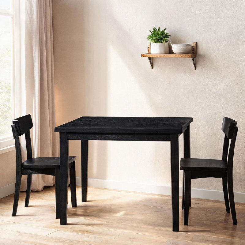 Table de salle à manger rectangulaire, fini brun brillant, 4 couverts, placage frêne sur bois d'ingénierie, 120,6 cm (47,5 pouces).