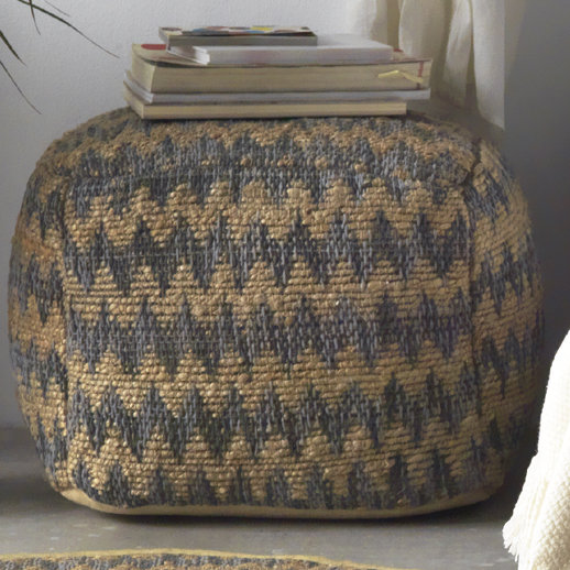 Dearth 45cm Wide Square Chevron Pouffe Ottoman