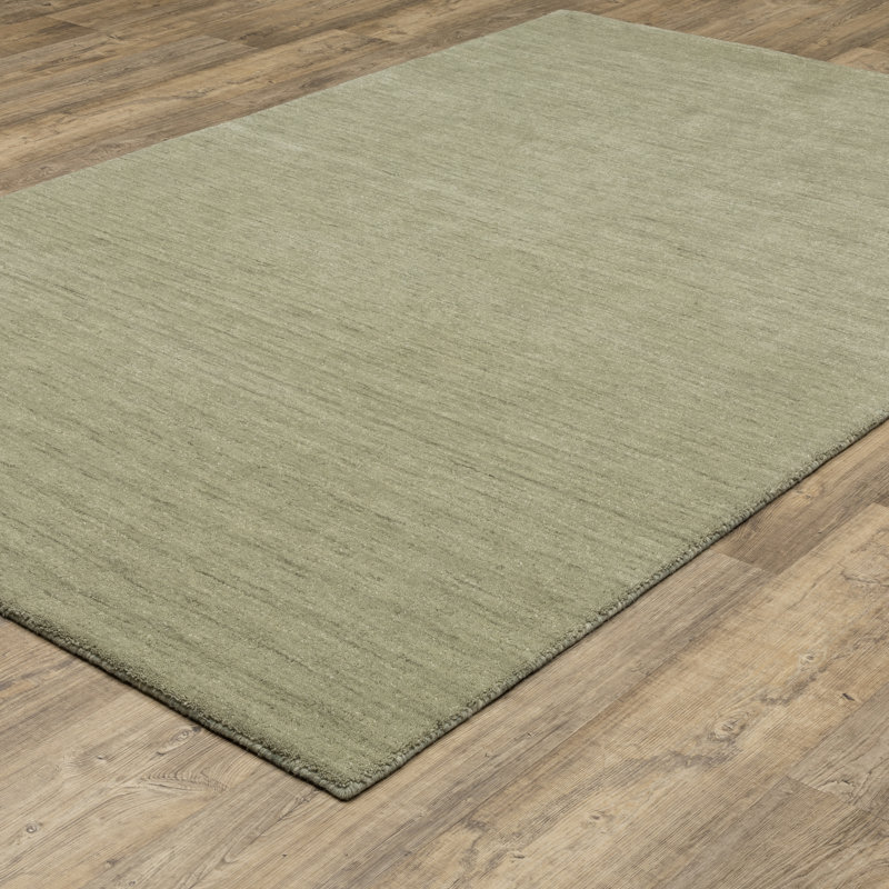Tapis en laine vert sauge Radel, Rectangle 6 pi x 9 pi