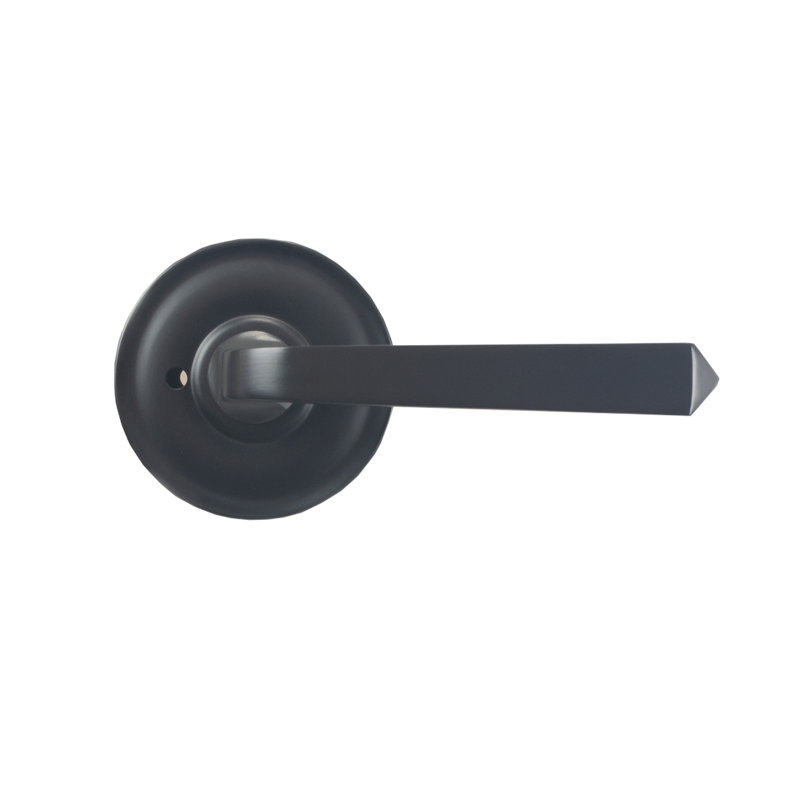 Flat Door Lever with Round Rosette, Privacy