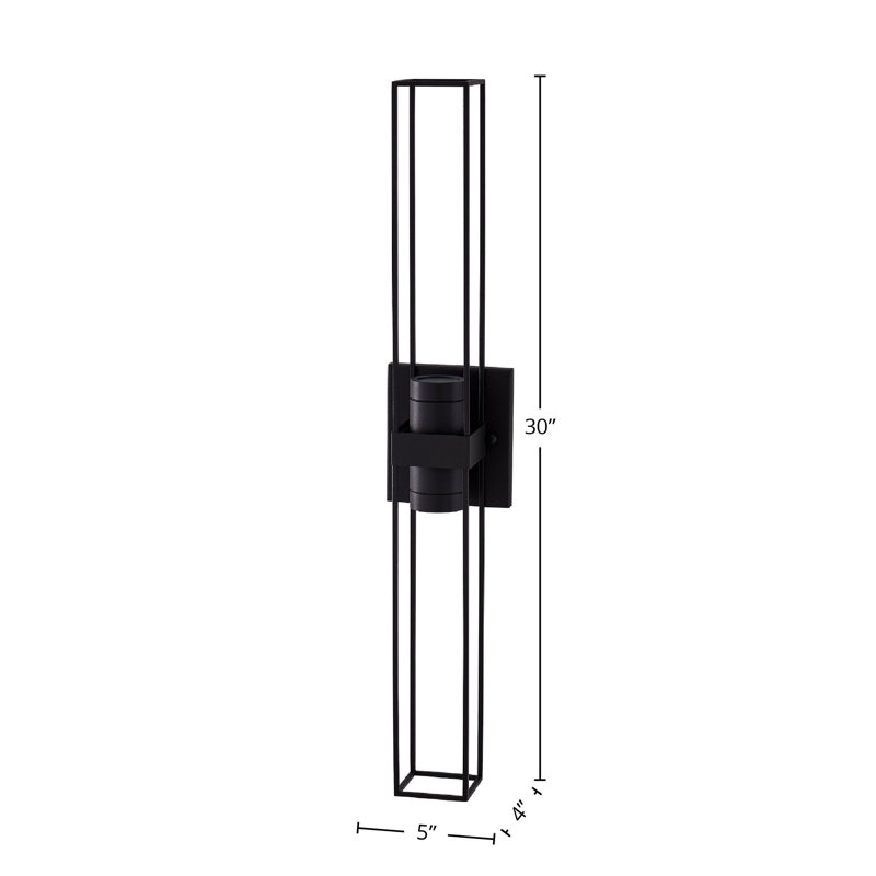 Outdoor 2 LT Matte Black Outdoor Wall Sconce Kalco