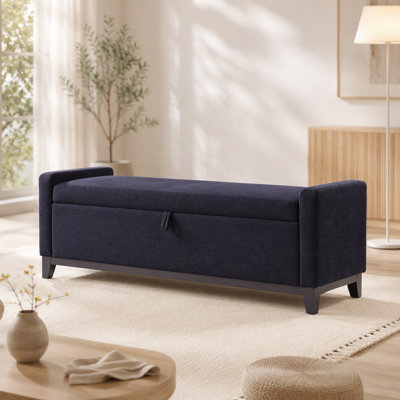 Banc de rangement en sherpa noir de 66 pouces avec pieds en bois massif et 2 traversins, banc de bout multifonctionnel pour la chambre à coucher, le salon et le vestibule