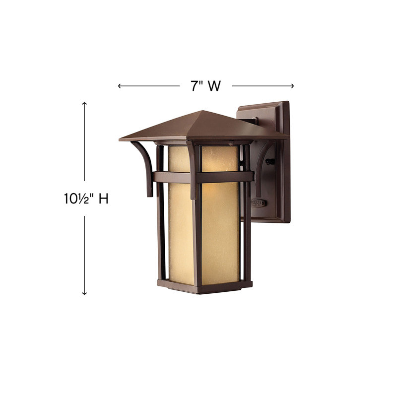 Harbor Outdoor Wall Lantern, Anchor Bronze, 10.5" H x 7" W, Non-Energy Saving/Non-Dark Sky