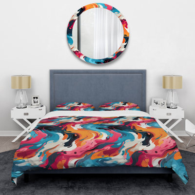 Popart Dynamic Brushstrokes I Duvet Cover