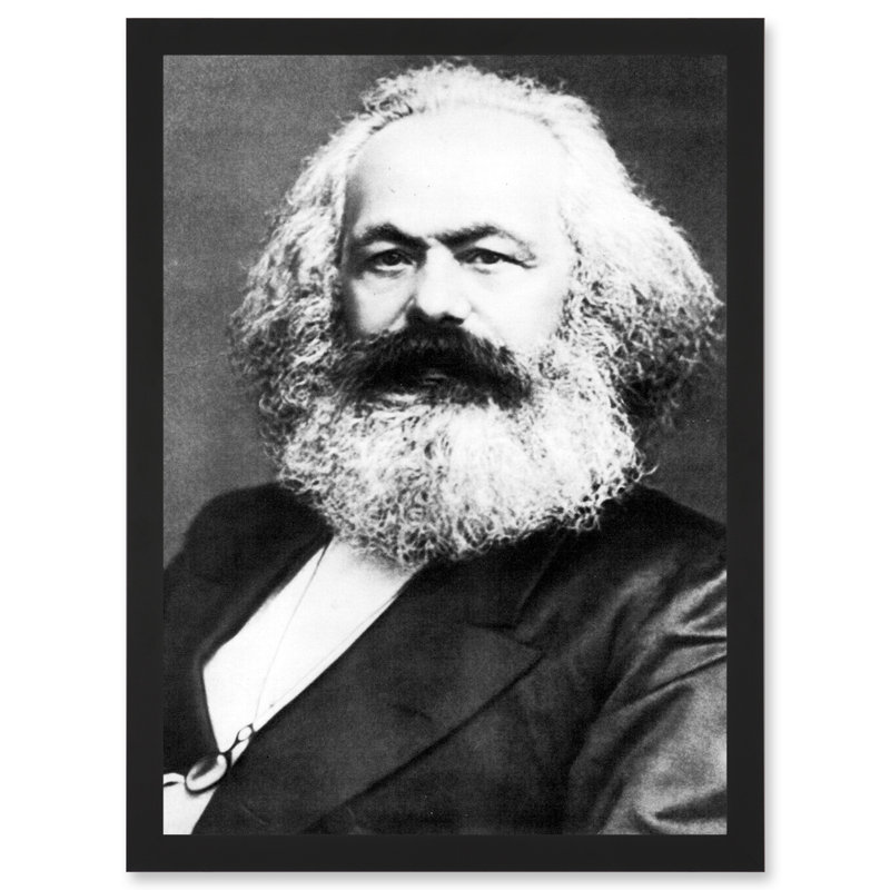 Karl Marx Vintage B&W Photo - Single Picture Frame Painting