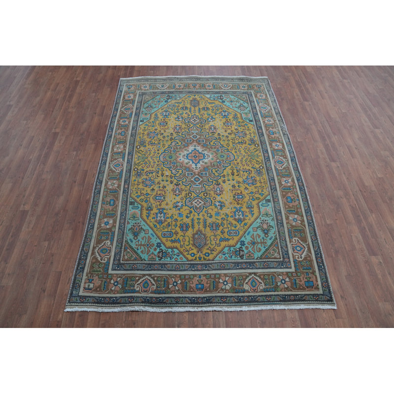Tapis traditionnel jaune 6 x 9