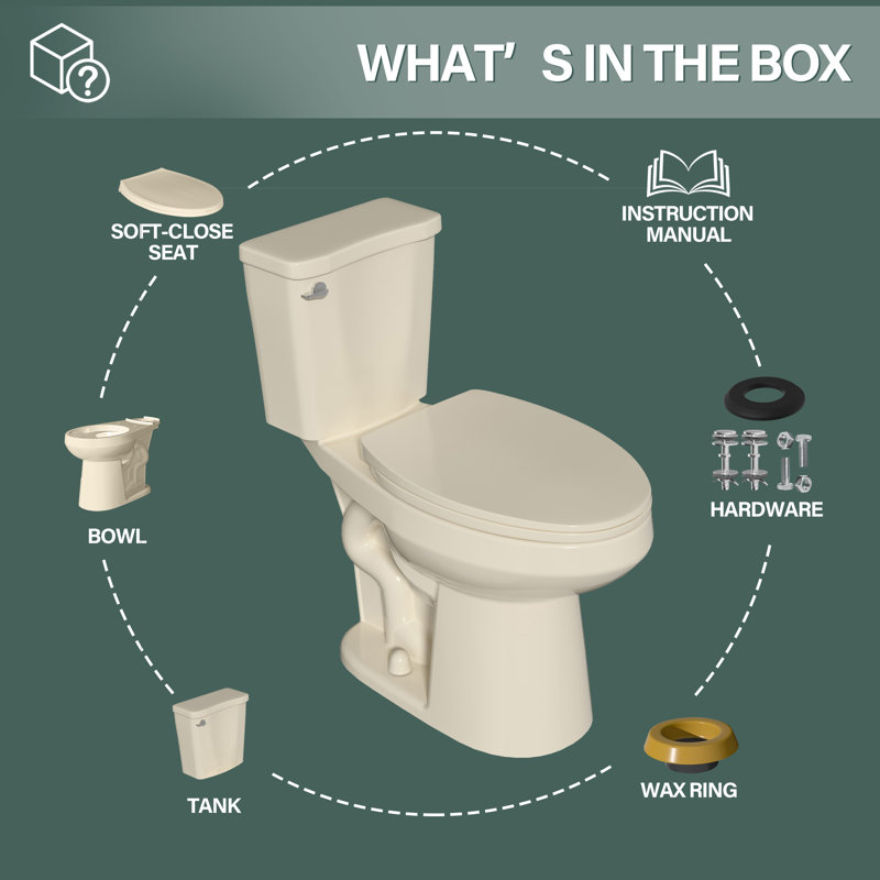 Aguamaph 20 in. White Elongated Two-Piece Toilet with Seat