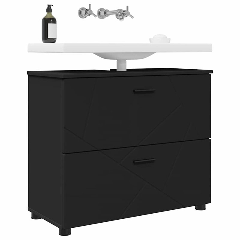 76.5cm Bathroom Vanity Base Only, Black