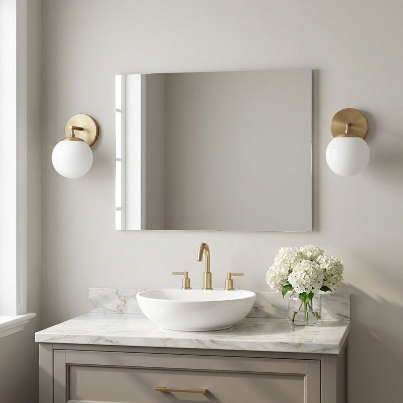 Meuble-lavabo, Non, Laiton satiné, 1