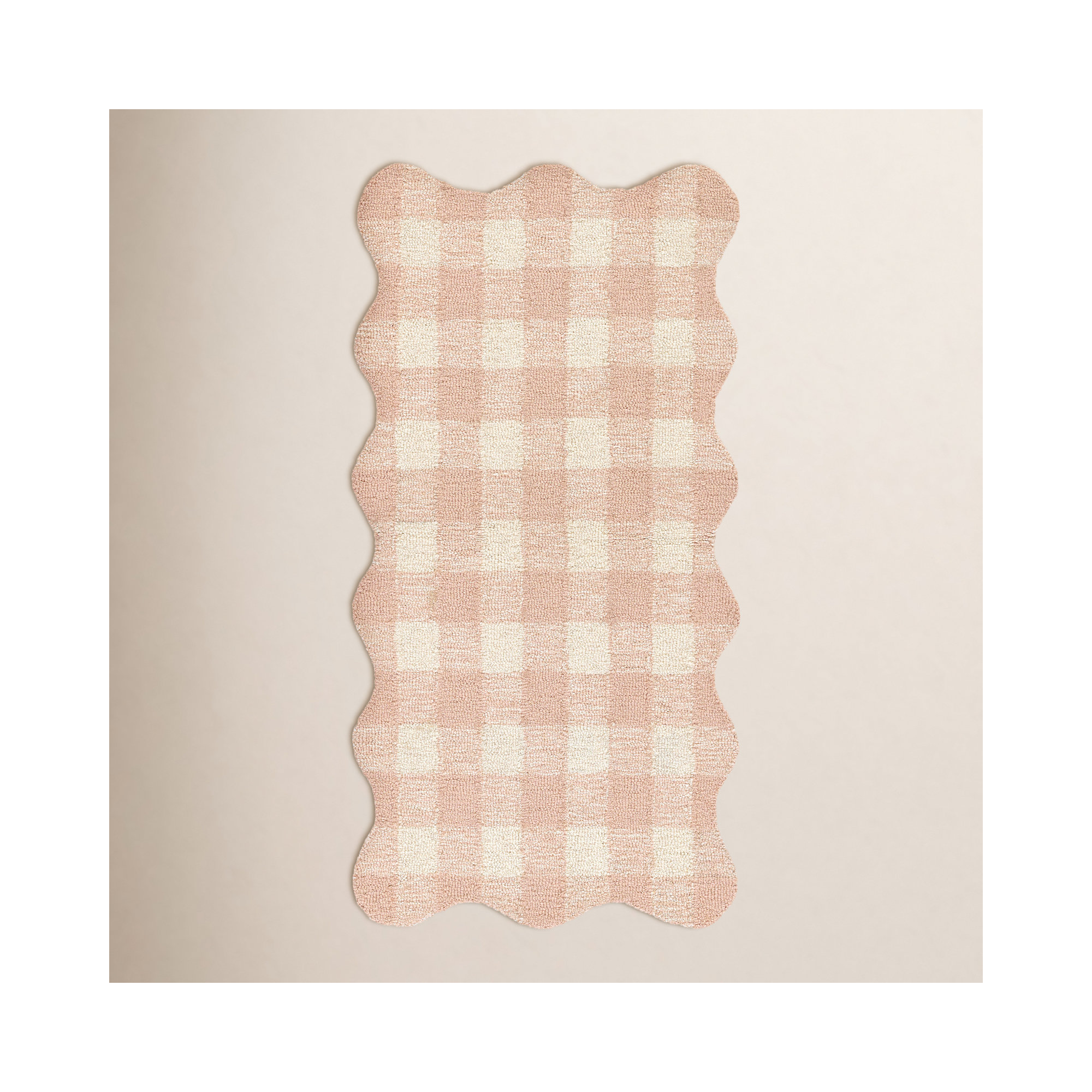Alcona Hand Tufted Wool Plaid Pink Area Rug 7'10" X 9'10", Rectangle 2' x 3'