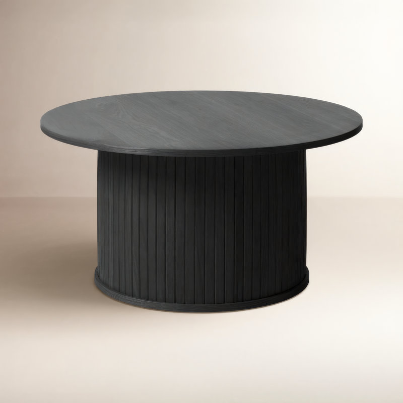 Iris Single Coffee Table, Black Oak