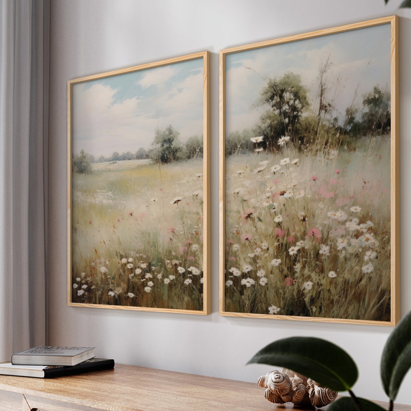 «Vintage Floral XXXI», 2 pièces, H 10 po x l 16 po, Naturel