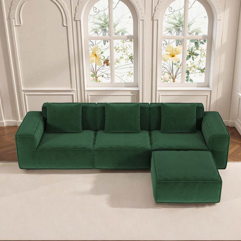 3-Seat Free Conversion Sofa, Green