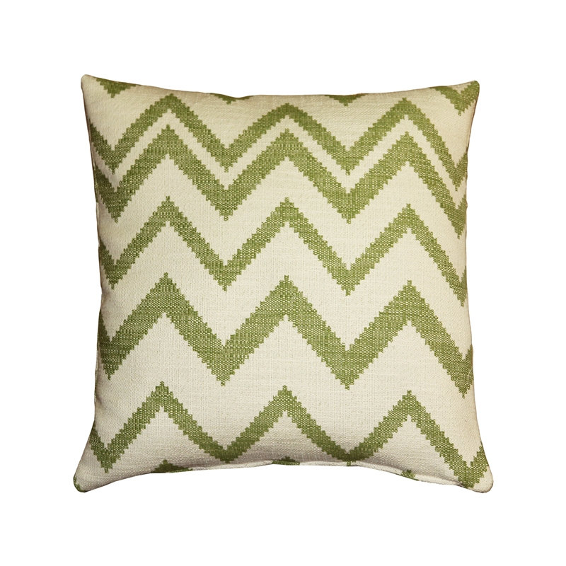 Coussin en coton «Lorenzo Zigzag», vert