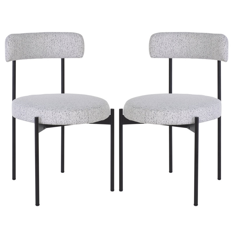 Chaise de salle à manger Liana Boucle, Noir / blanc