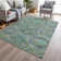 Machine Washable Indoor/Outdoor Xhevrie Green Rug