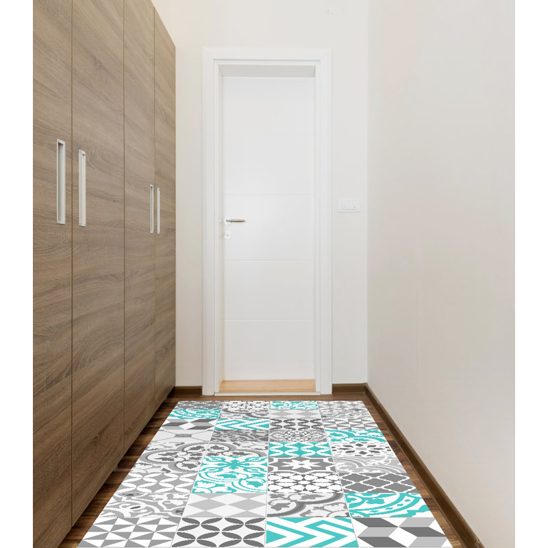 Imogen Vinyl Machine Printed Area Rug, Rectangle 2'2" x 8'2.4"