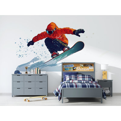 Adhésif mural pour planche à neige Sports extrêmes, autocollant mural, planche à neige, décoration pour chambre d'adolescent amovible, 084Gm