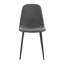 Ensemble de 6 chaises de salle à manger modernes en lin et en coton, gris foncé, siège et dossier intégrés avec pieds robustes en métal noir, l 15,8 po x P 16,9 po x H 34,5 po, idéal pour la décoration intérieure moderne - noir + gris foncé + lin + métal + Ensemble de 6-1838267347