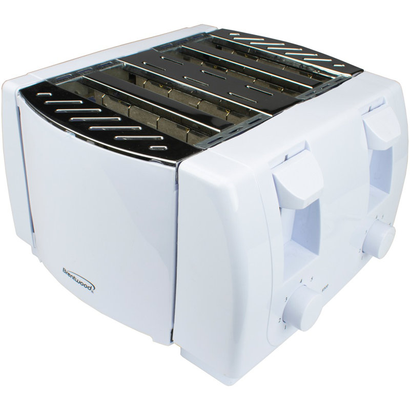 Brentwood Appliances 4 Slice Cool Touch Toaster, White