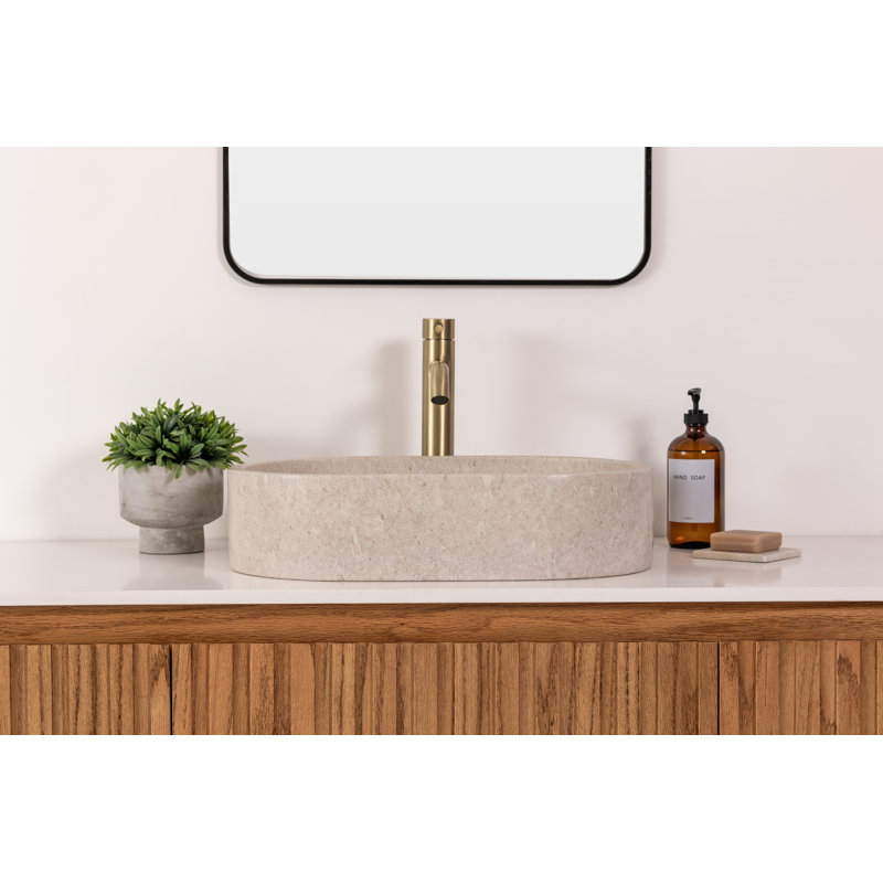 Lavabo de salle de bain en marbre SoHo Ojinaga, pierre naturelle