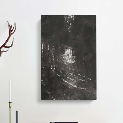 Deer Stag Within the Forest in Abstract - Wrapped Canvas