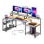Bureau d'ordinateur en L 71,5 "avec prise de courant et support pour moniteur Minaya-77035322-100900679