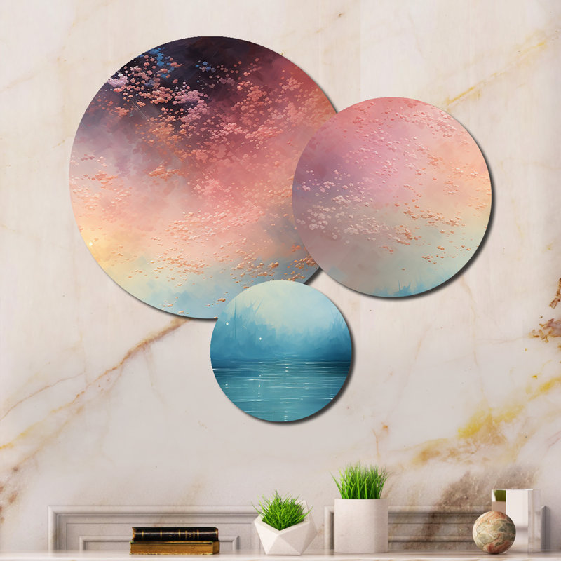 Colorful Sky Photo Celestial Mirage II - Landscapes Metal Art Print Set