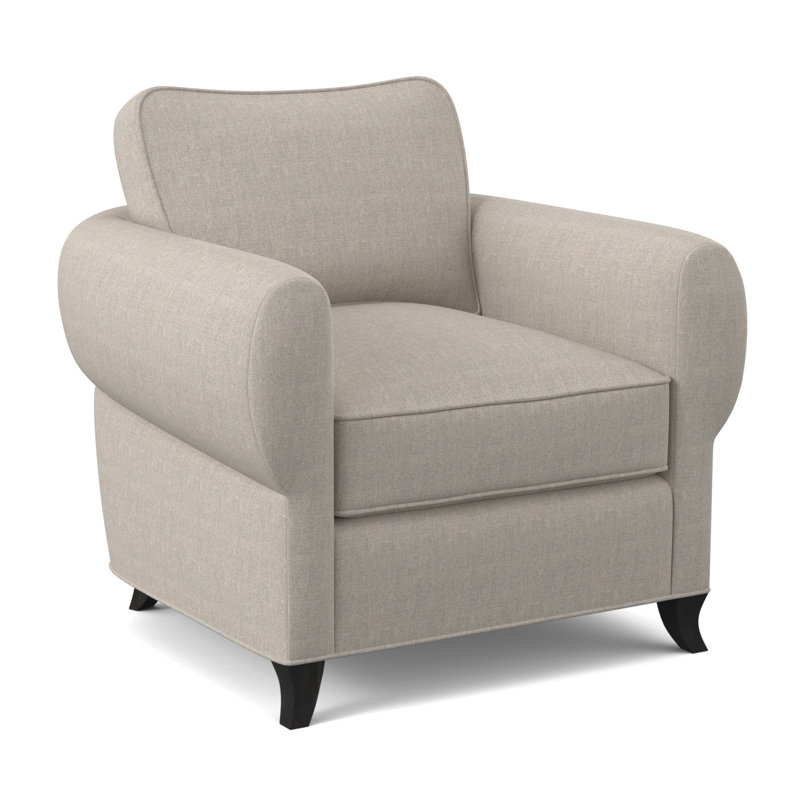 Cocoon Sunbrella® Boucle Armchair, Filigree Ivory 100% Polyester, Espresso