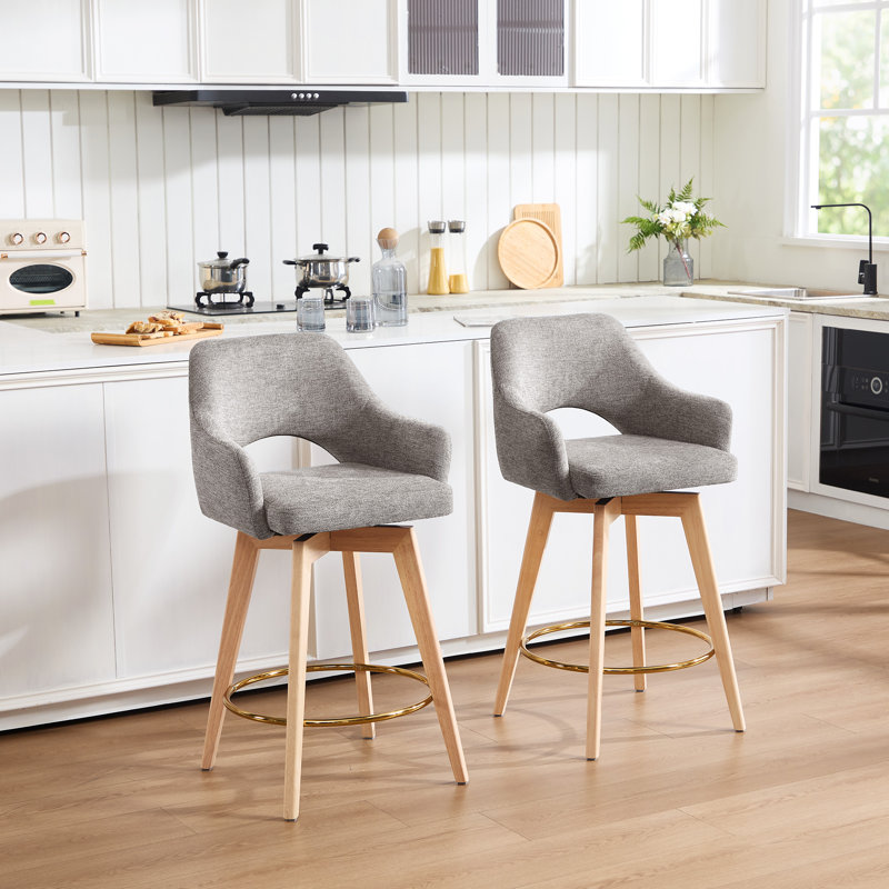 Tabouret de comptoir pivotant en H 26,8 po Wylee, Gris