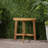Outdoor Half-Round Folding Acacia Wood Bistro Table – Brown Finish-1811416444