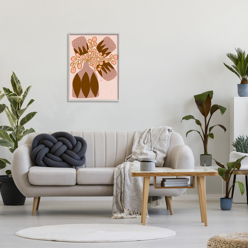 Vase Boho à motifs sur bois par Birgit Maria Kiennast, Estampe numérique Farmhouse, H 30 po x l 24 po x P 1,5 po