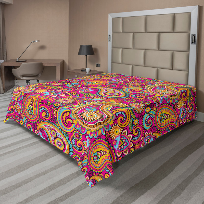 Ambesonne Nature Top Flat Sheet Glisten Fish Sunlight, King Flat Sheet, Multicolor Palsey 2