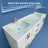 72 In. W X 22 In. D Solid Surface White Rectangular Double Sink Vanity Top With Backsplash Basin Bathroom Countertop