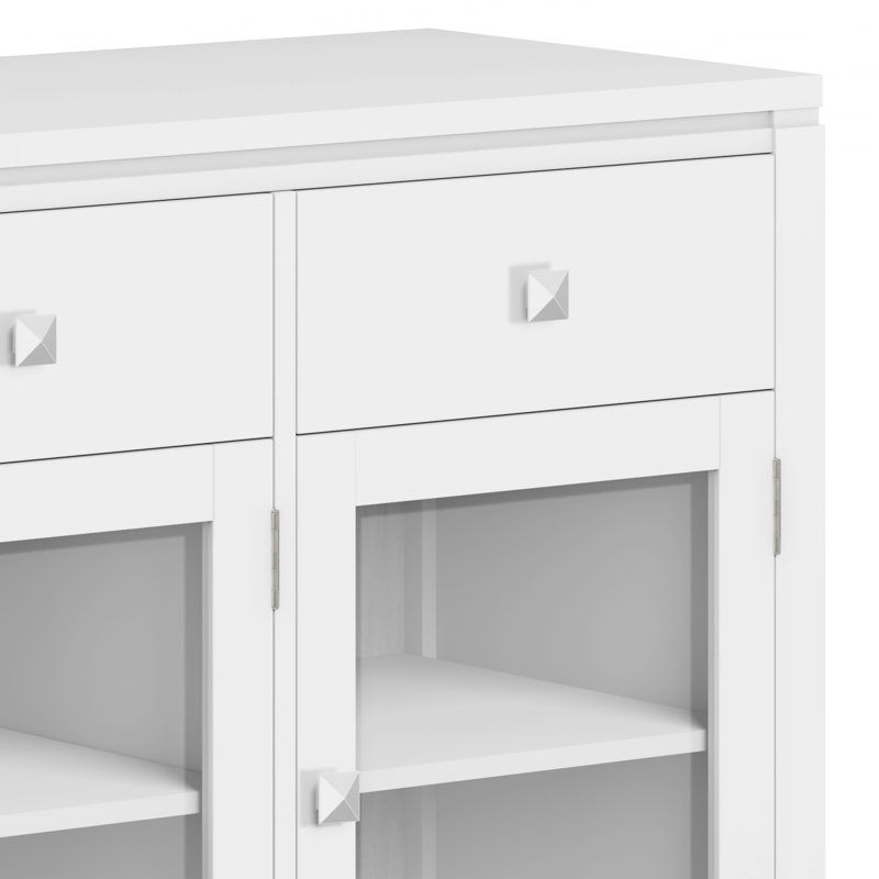 Cosmopolitan White Solid Wood 54" Contemporary Sideboard Buffet