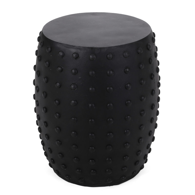 Table d'appoint en béton, aspect moderne, portable et noir mat, H 18,4 po, touche café légère, fabrication, 15,39 po x 15,39 po