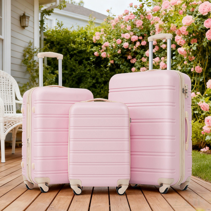 Ensemble de 3 valises rigides avec verrou TSA et rangement extensible, parfait pour divers besoins de voyage