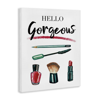 Hello Gorgeous with Makeup Canvas Wall Art by Elizabeth Tyndall