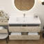 Meuble-lavabo mural Aliki en chêne clair 120 po Aliki-223364547