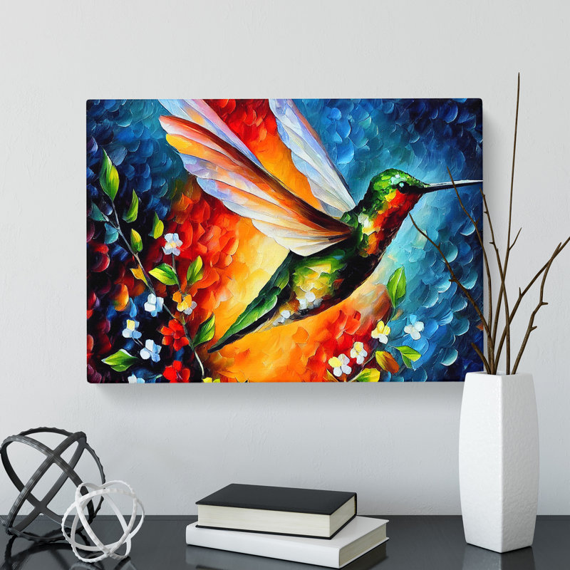 Hummingbird Painting Vol.1 Abstract - Wrapped Canvas, 35cm H x 50cm W x 3cm D