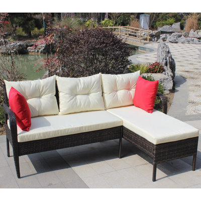 Outdoor Patio Furniture Sets 2 Piece Conversation Set Wicker Ratten Sectional Sofa With Seat Cushions