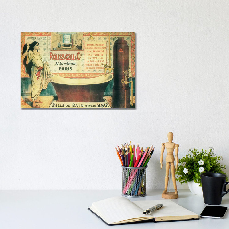 Salle De Bain - Wrapped Canvas Print, 20.32 cm H x 30.48 cm W