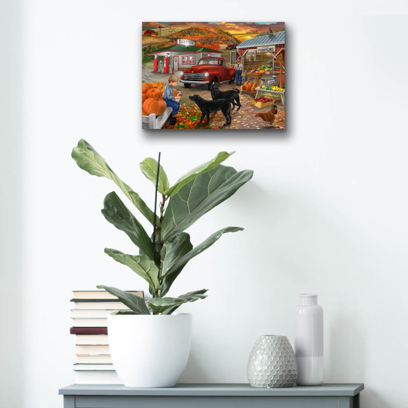 «Roadside Stand 11-4» par Bigelow, illustrations sur verre acrylique, H 12 po x l 16 po x P 0,13 po