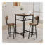 Table de bar, équipée de 2 tabourets de bar, avec dossier et cloison (brun rustique)