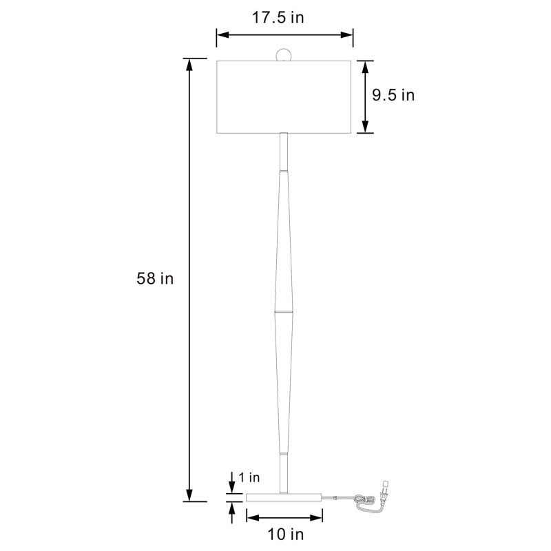 Lampe sur pied effilée à abat-jour cylindrique 58 po Maidstein Naturel