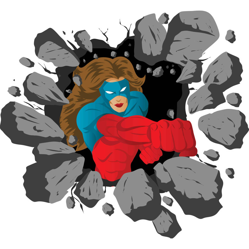 Adhésif décoratif «Winn Lady Hero Busting Out», H 22 po x l 24 po